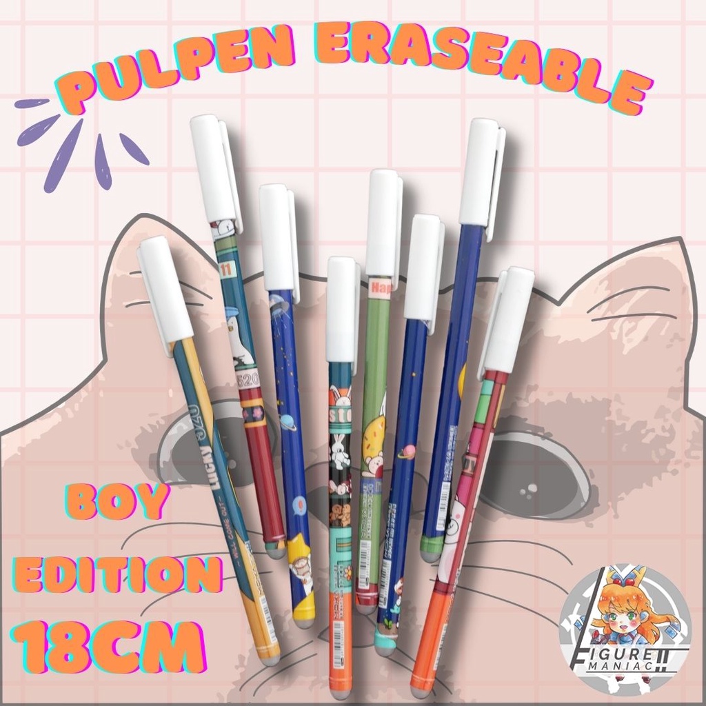 Erasable Pen - Pulpen Bisa di Hapus Aesthetic Girl &amp; Boy Edition Premium Import