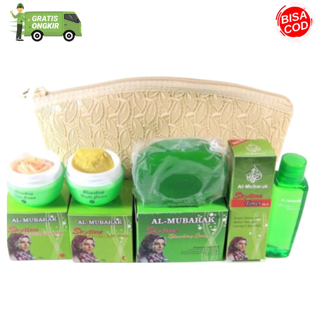 Perawatan Wajah Paket Cream Wajah Al - Mubarak Sabun Toner Cream Day Night Kulit Halus &amp; Kencang Paket / Ecer