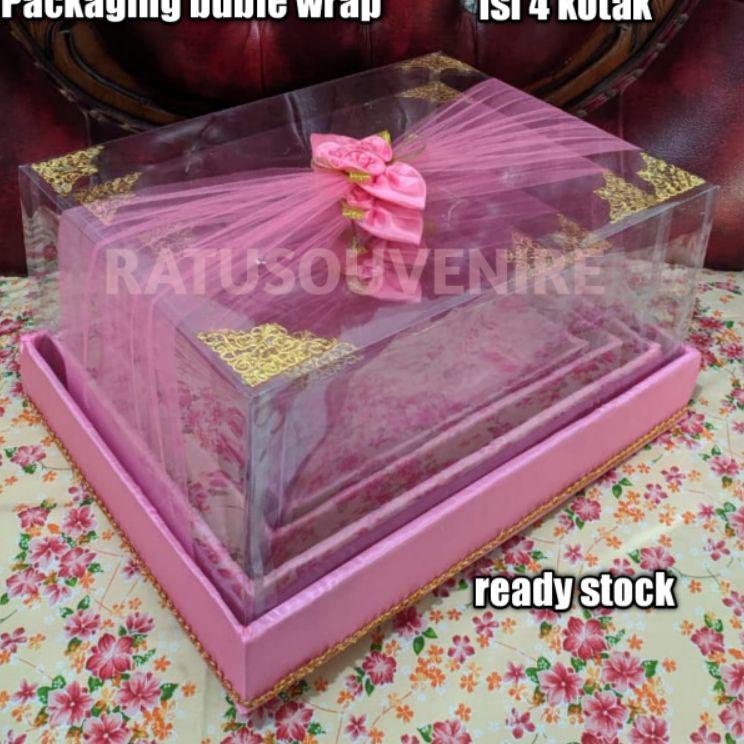 Best Seller.. Box Kotak Seserahan 1 set Isi 4 Pernikahan Mika Tempat Jewelery Cincin Aksesoris alat 