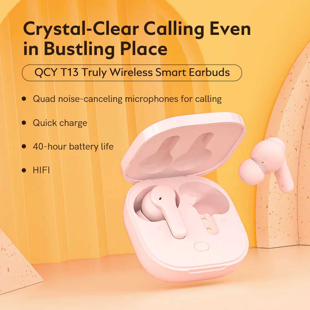 QCY Earphone Wireless Bluetooth Touch Control Microphones - T13 ( Mughnii )