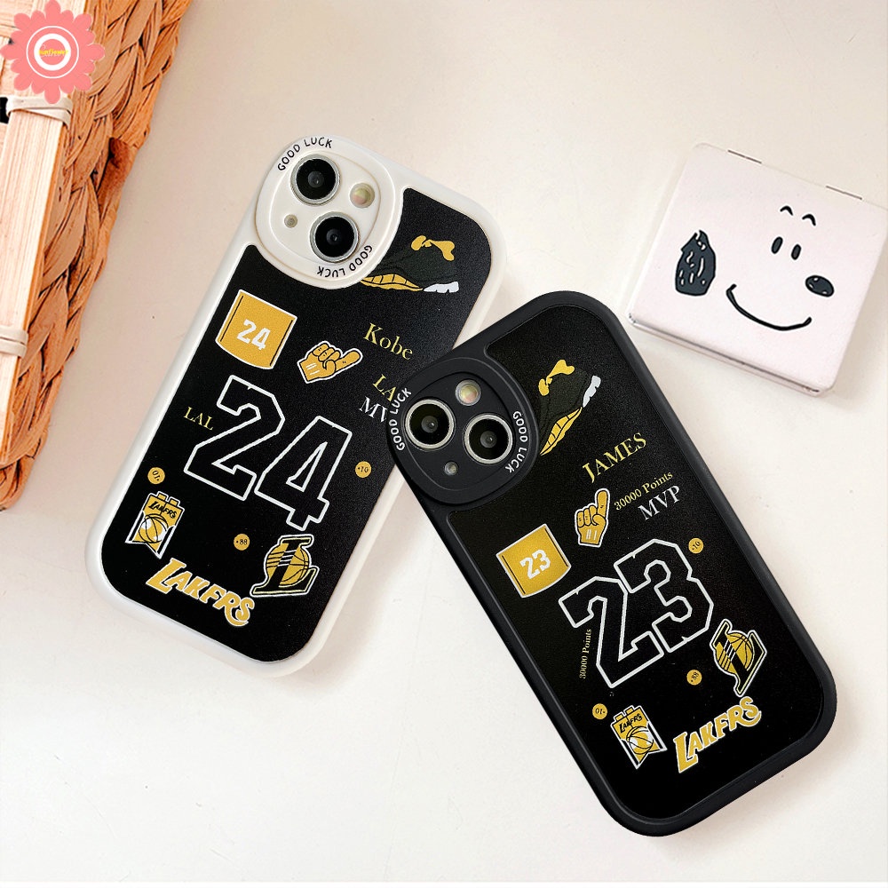 Case Realme C53 C55 10 Pro Plus C35 C25Y C25s C25 C31 C17 C30 C21Y C15 C12 C21 C2 C11 C3 C17 C20 8 5 9i 8i 8Pro 6i 5i 5s 6s 6 7i Trendy Kobe James N.B.A Lakers Label Sarung Soft Cover