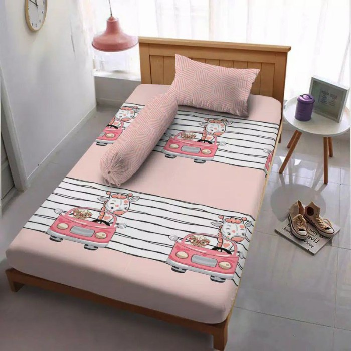 Sprei Single Kintakun Deluxe Ziraffe 120x200 cm - SPREI SINGLE SIZE {Property Off Liliy Grosir Sprei