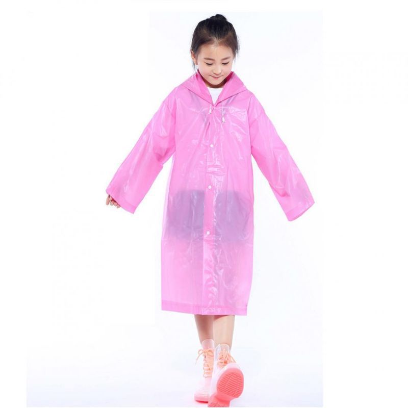 Jas Hujan Anak Waterproof Bahan EVA Tebal /Kids Raincoat Jas Hujan Fashion Anak Trendy Jas Hujan Mantel Korea + Hoodie Semi Transparan Anti Air /jas hujan Musim Ujan Untuk Motor Anti Basah / Children Raincoat Lightweight Unisex Reusable Laki Laki Perempua