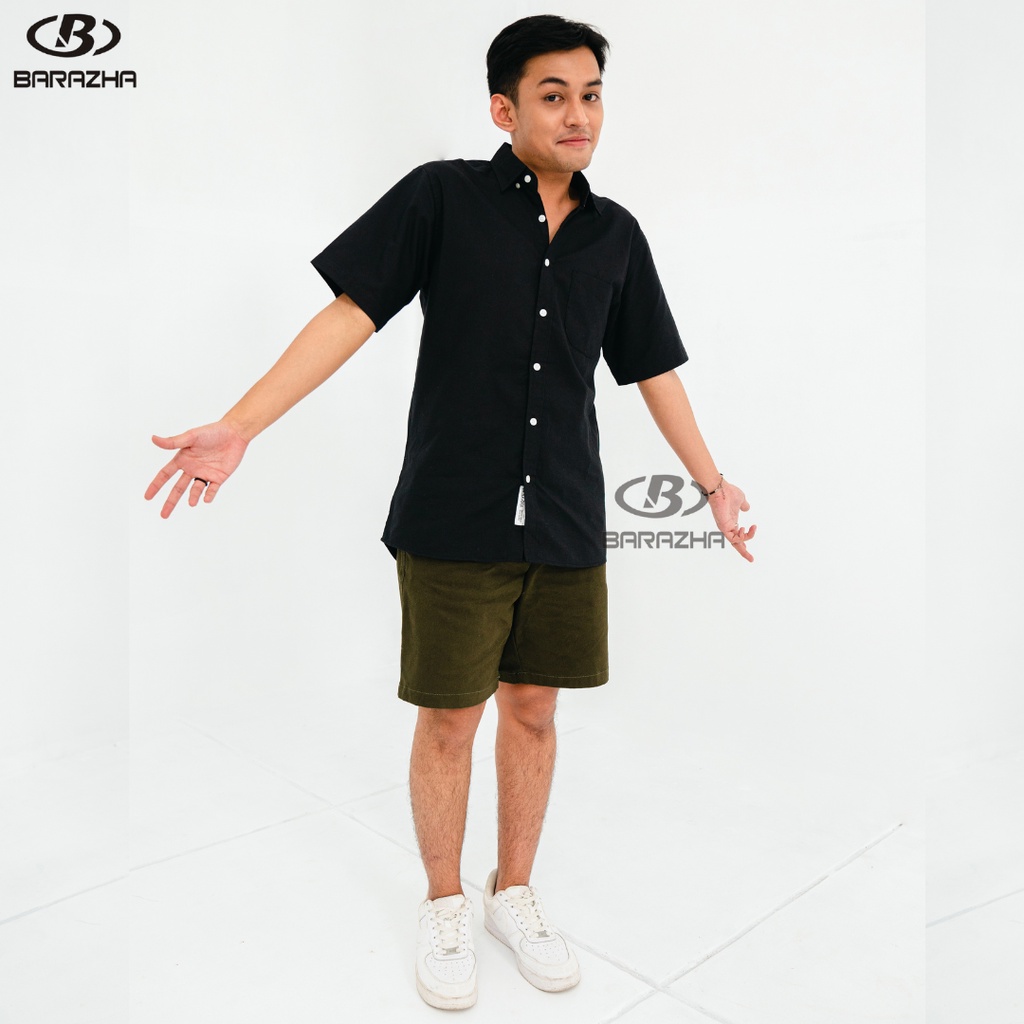 Kemeja Lengan Pendek Original Barazha , Kemeja Pria Polos , Kemeja Keren Slimfit