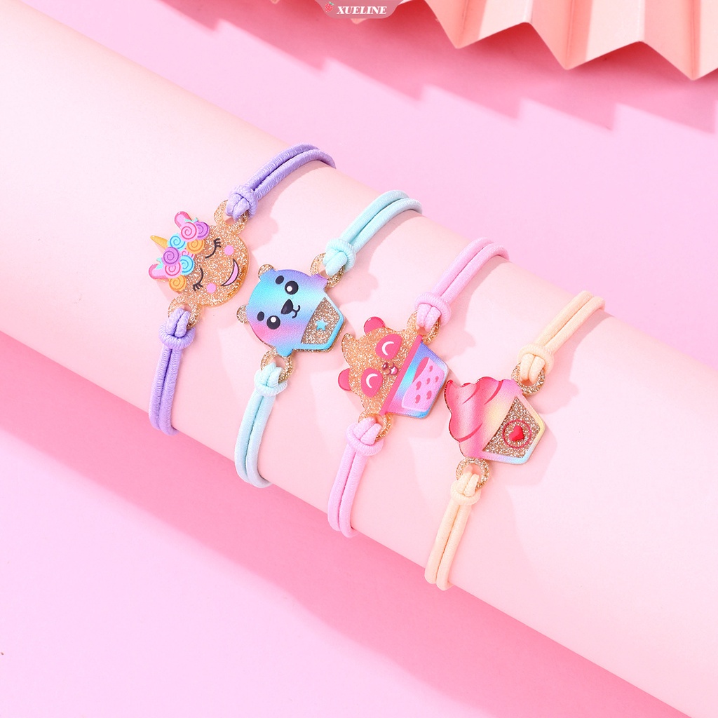 Kartun Alpaka Gelang Akrilik Aksesoris Tenun Tangan Lucu Anak Tali Elastis good friend Gelang Tali Kepala [ZXL]