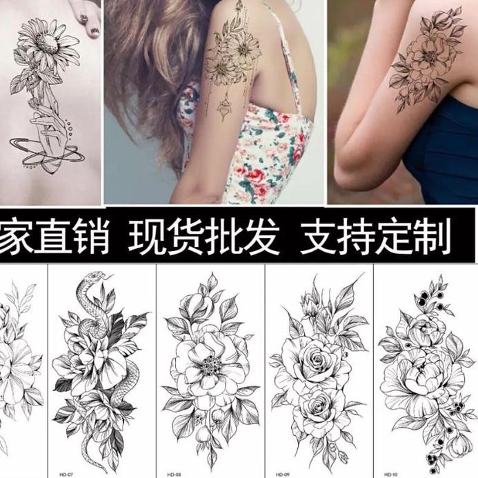 9.9 Brand tatto temporer bunga Ular /  Snake Temporary Tatto flower | Stiker Tatto temporer Tahan Ai