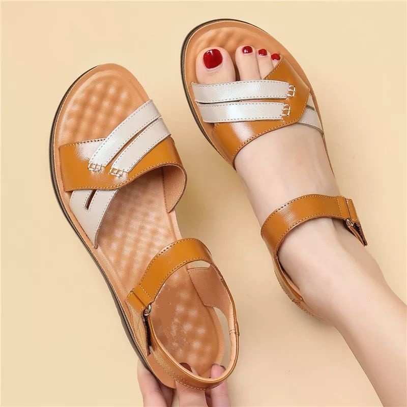 sepatu sandal wanita/sandal kulit wanita 100% original dari kulit asli/sandal kulit teplek wanita/sa