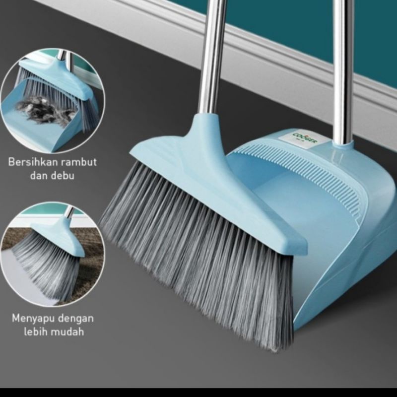 IKILOSHOP Set Dustpan Sapu Pengki Serok Set Alat Pembersih Lantai Dust Broom