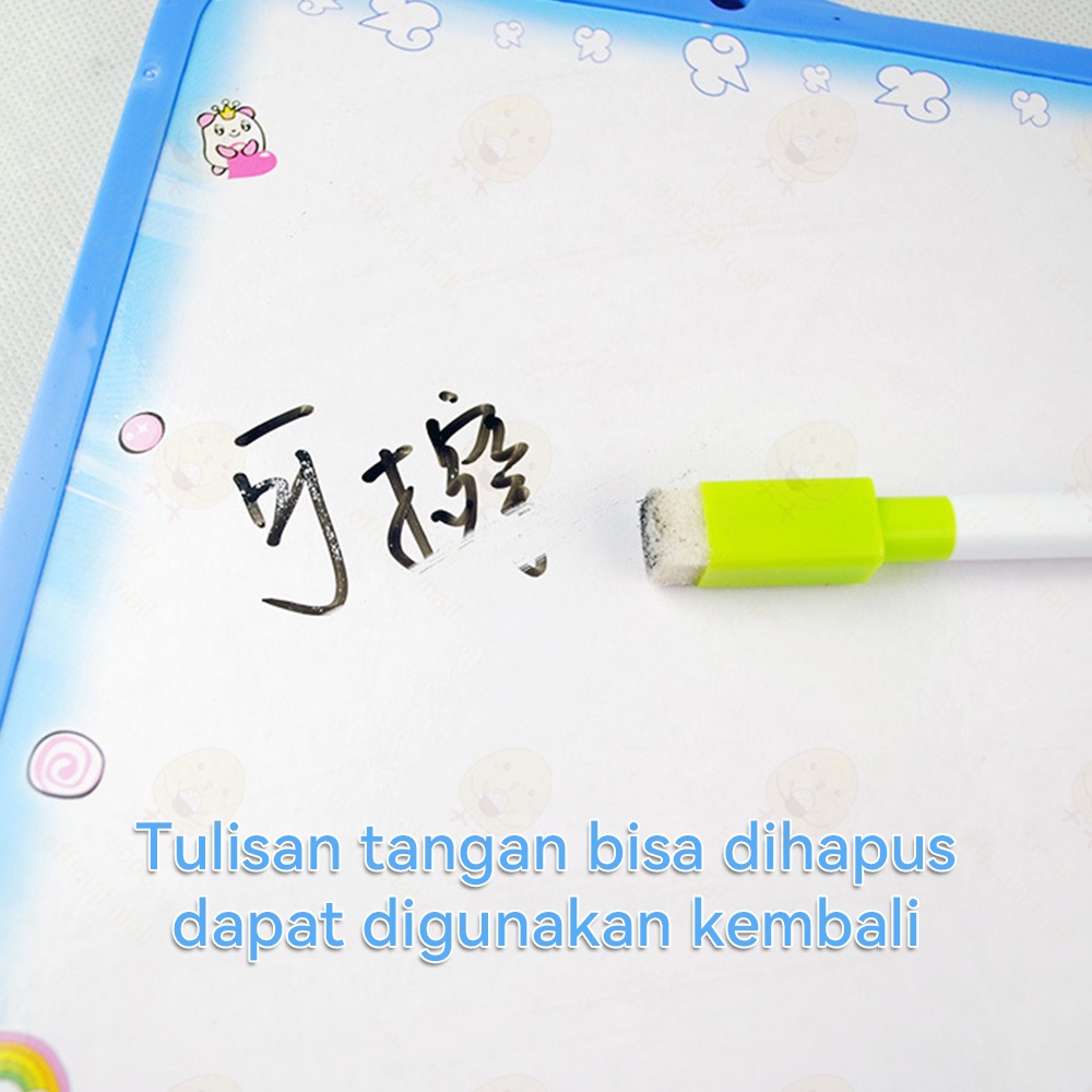 Poney Papan tulis anak whiteboard Gambar edukasi anak White board mini spidol bisa dihapus