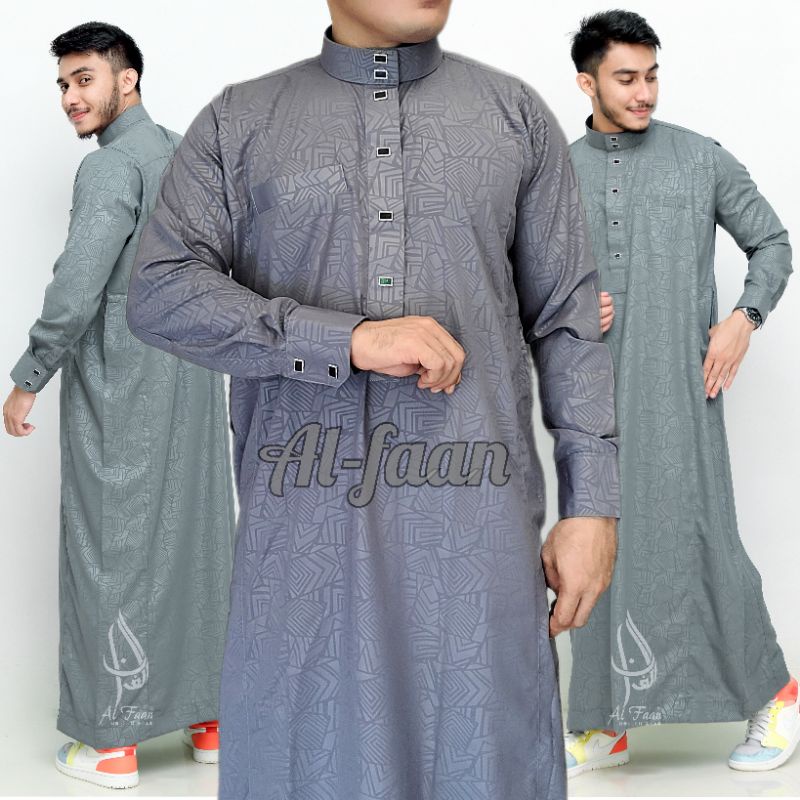TERLARIS Gamis jubah pria dewasa jubah mewah jubah pria muslim embos jubah alfaan exclusive terbaru