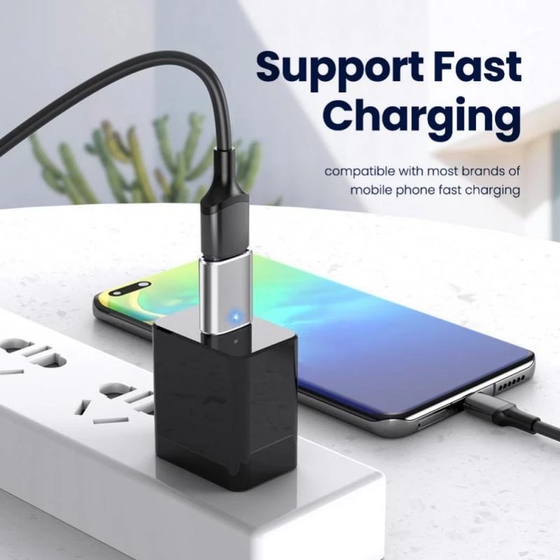 3a Telepon Komputer Universal OTG Aluminium Converter Data Transmitter Dengan Lampu Indikator Aksesoris Ponsel Pengisian Cepat Konektor USB 3.0 Ke Tipe C Adapter