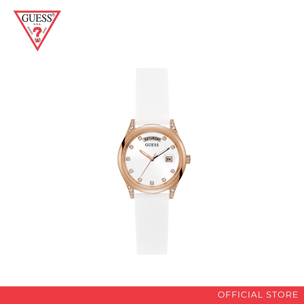 GUESS - MINI AURA LADIES DRESS Rose Gold Tone Case White Dial Watch