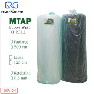 (1,25 x 50 Meter) Bubble Wrap MTAP 1 Roll / Gulung Transparan Putih Hitam