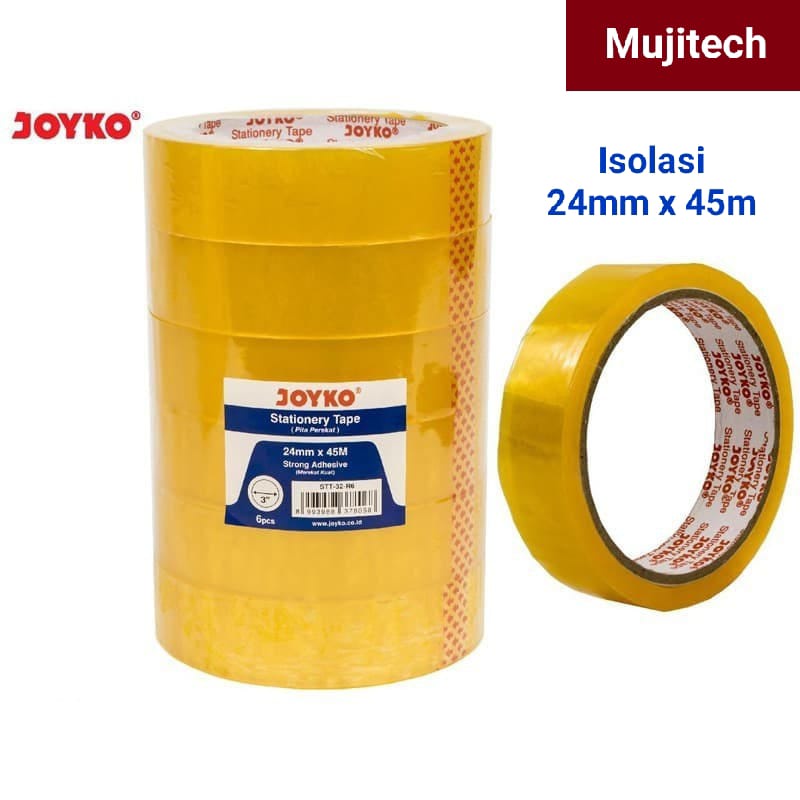 

6 PCS (1 SLOP) JOYKO SELOTIP SOLATIP ISOLASI TAPE STT-32 (24mm x 45m)