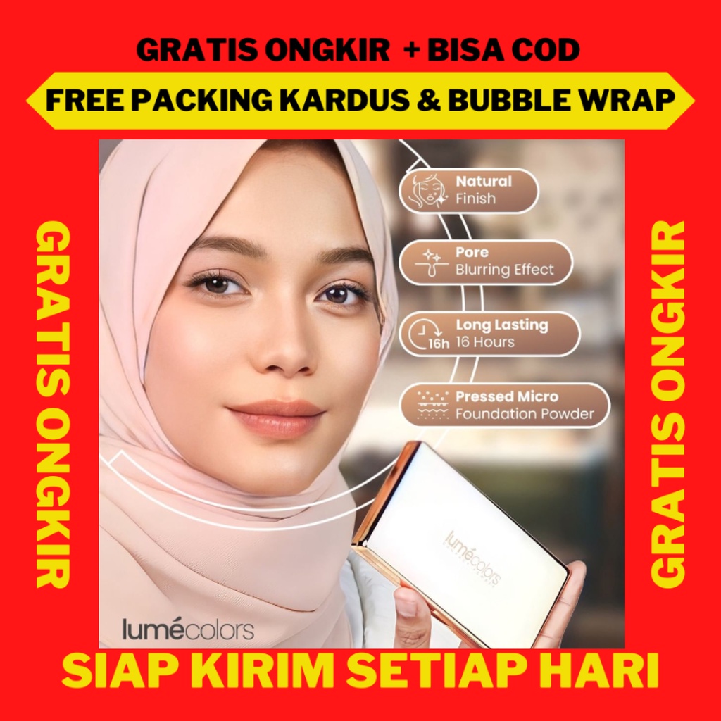 Compact Powder Lumecolors, Bedak Padat Lumecolors Compact Powder Two Way Cake Pore Blurring Effect W
