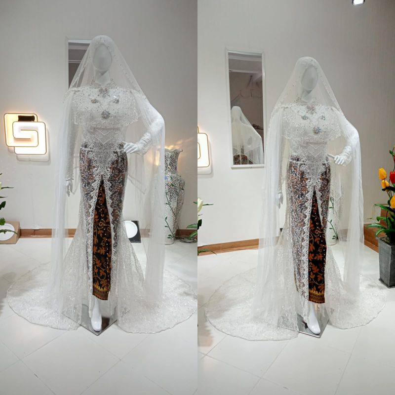 kebaya pengantin modern model blah ekor Payet)