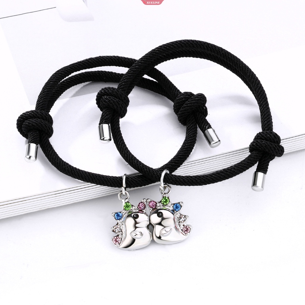 2pcs/set unicorn couple magnet Atraksi Gelang Pasangan Gelang Jarak Senada Gelang Tali Persahabatan [ZXL]