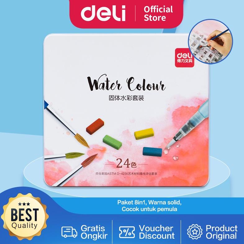 

DELI SOLID WATERCOLOR SET CAT AIR PADAT ISI 24/36 WARNA 73876 73877 TERLARISS...,,,,,