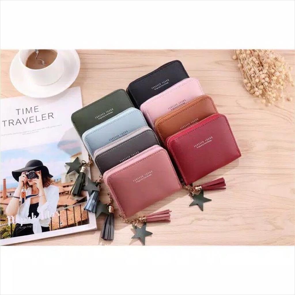 MJS 055 - Dompet Lipat Mini Star Restfully Dompet Wanita Wallet Dompet Kartu Tipis Import Korea Fashion