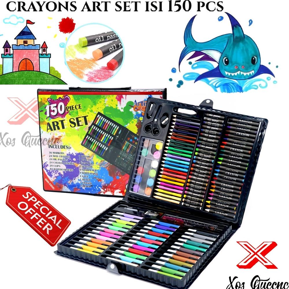 

XOQ - ART SET ISI 150 PCS / PENSIL WARNA CRAYON / ALAT MELUKIS SET ANAK / COLOURING SET 150 PCS / PENSIL WARNA WARNI TERLARISS...,,,,,