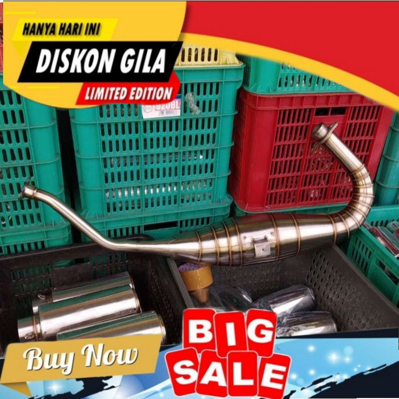 LAMBUNG/PERUT KNALPOT NINJA R RR SS MODEL KOBRA FULL STAINLIS.