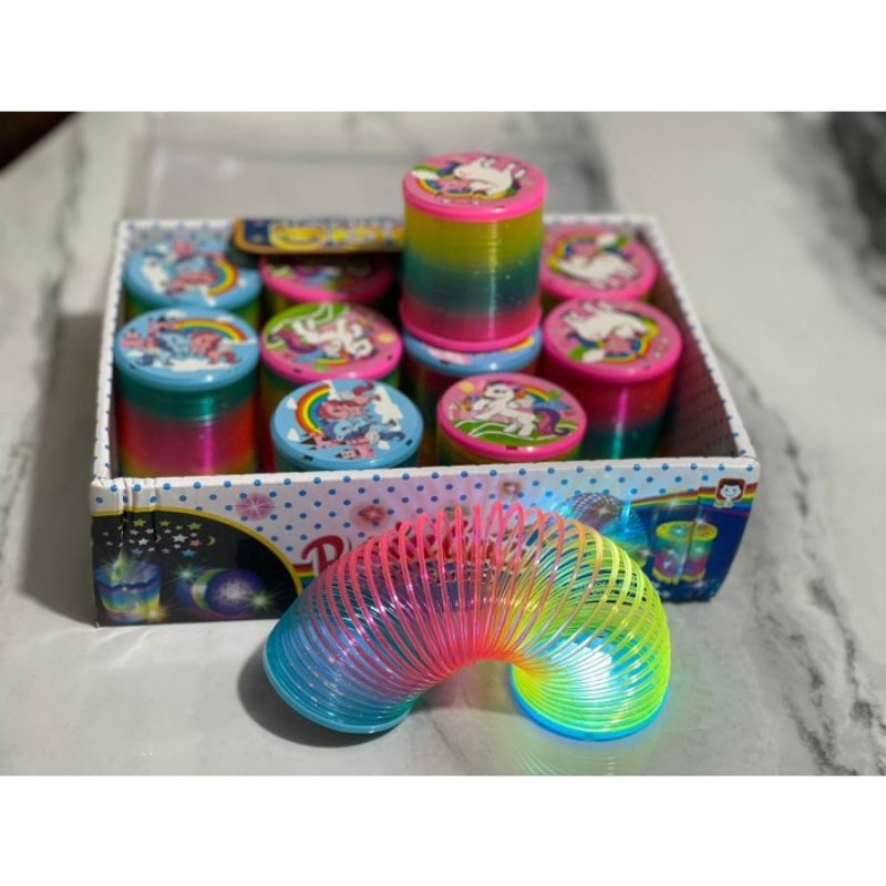 Mainan Magic Spring Rainbow LED Diameter 5.5cm