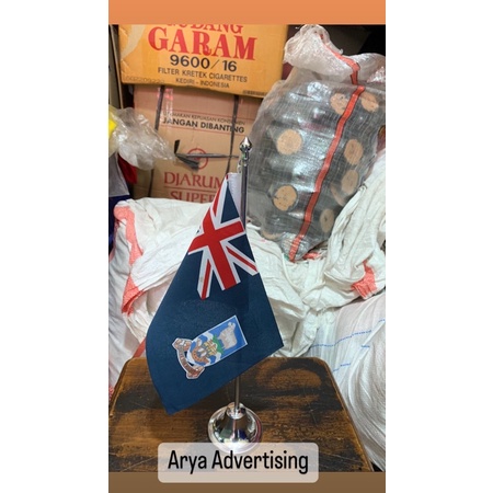bendera negara FALKLAND ISLANDS+tiang stainless meja