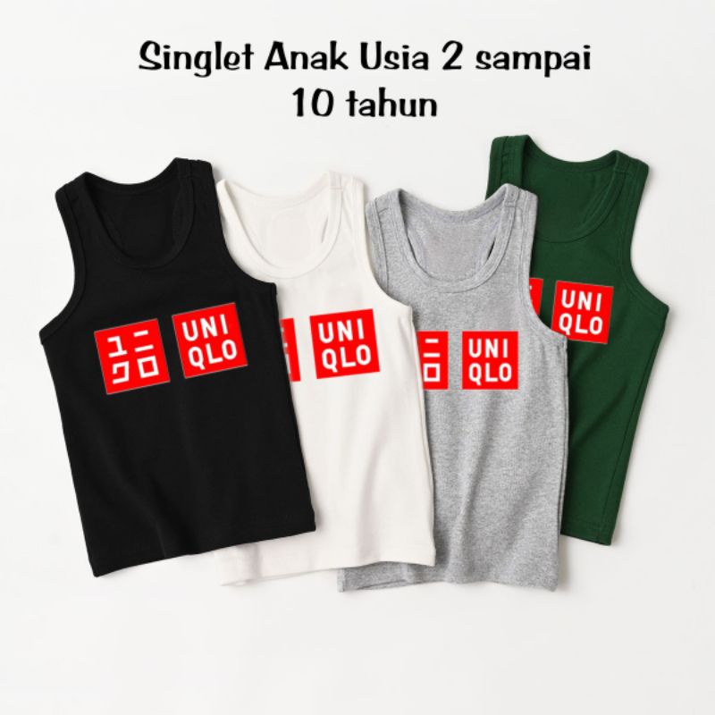 Singlet Anak Laki dan Perempuan Red Unicl0 Kaos Singlet Anak Umur 2 sampai 10 Tahun Tanktop Anak Baju Anak Kaos Dalam Anak Anak