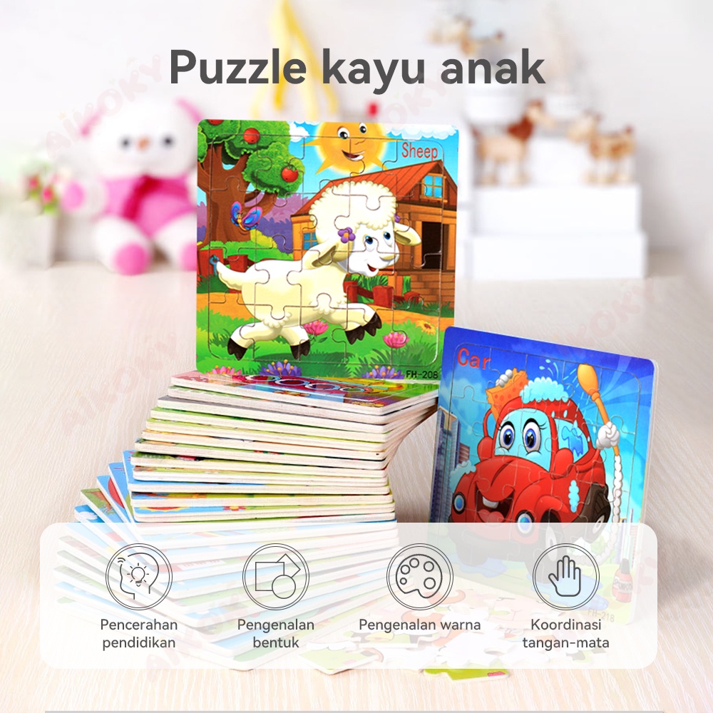 Aikoky Puzzle hewan mainan edukasi anak menarik