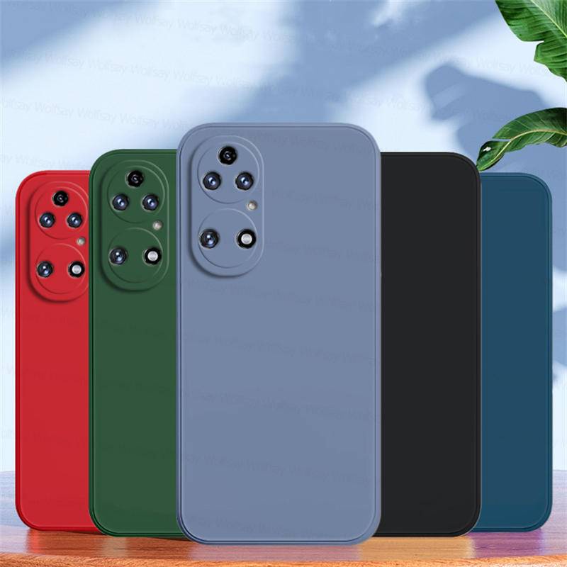 Untuk Huawei P50 P50 P50E P40 Pro Case Shockproof Casing Belakang Ponsel Silikon Cair Lembut