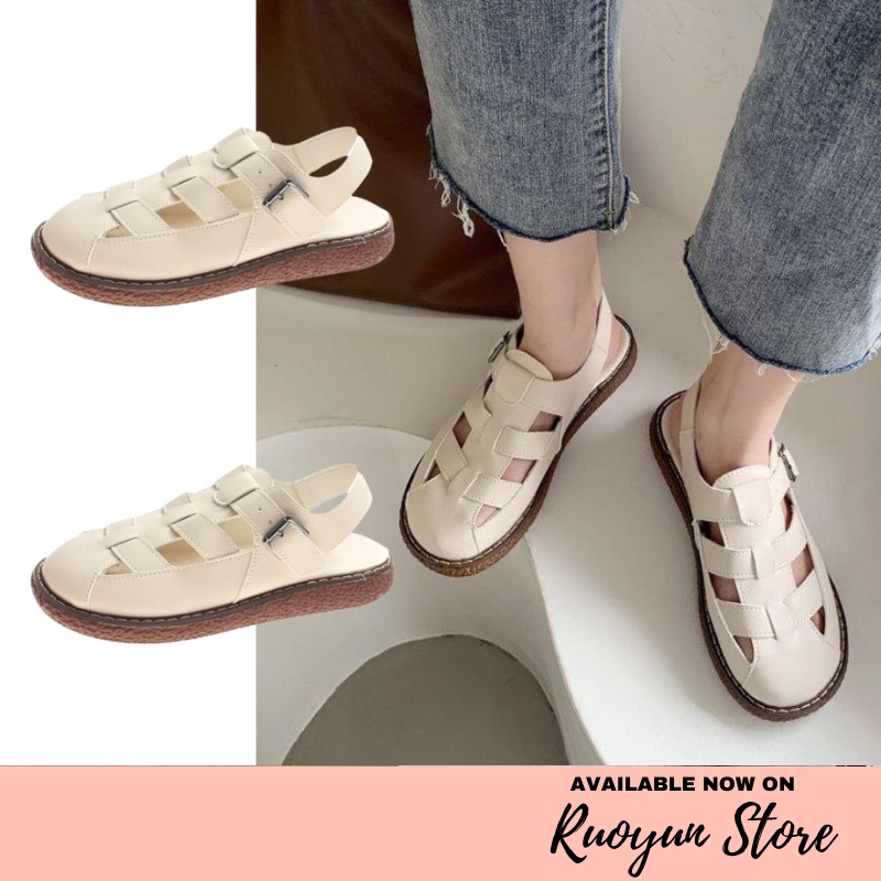 RYX - Rustic Begie Sepatu Slip-On Gesper Wanita Fashion Casual / Jalan Jalan - Ori Import