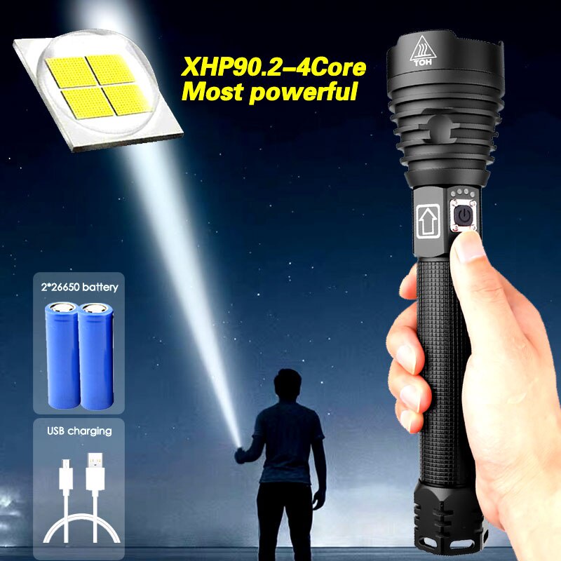 LAMPU SENTER LED SUPERTRANG XHP90.2 SENTER LED SUPERTERANG USB FLASHLIGHT XHP