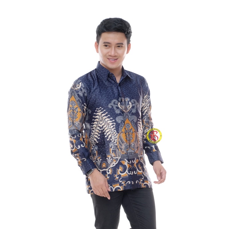 KEMEJA SEMI SUTRA BATIK FURING DISTRO Batik HRB26 M L XL XXL Tulis Halus Kemeja BATIK MURAH TERLARIS