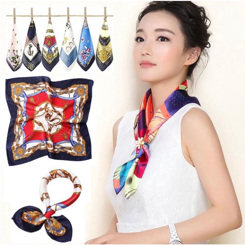 AESTETHIC KOREAN SILK SCARF/SYAL SUTRA KOREA MULTIFUNGSI UNTUK RAMBUT BAJU TAS SYAL SUTRA SCRAF LEHER SCARF RAMBUT IKAT RAMBUT AKSESORIS RAMBUT