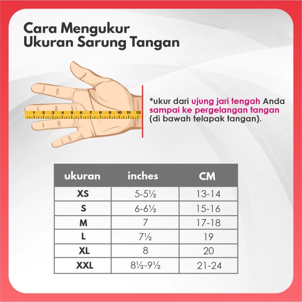 SAFEGLOVE Latex Examination Gloves Sarung Tangan Latex Powdered