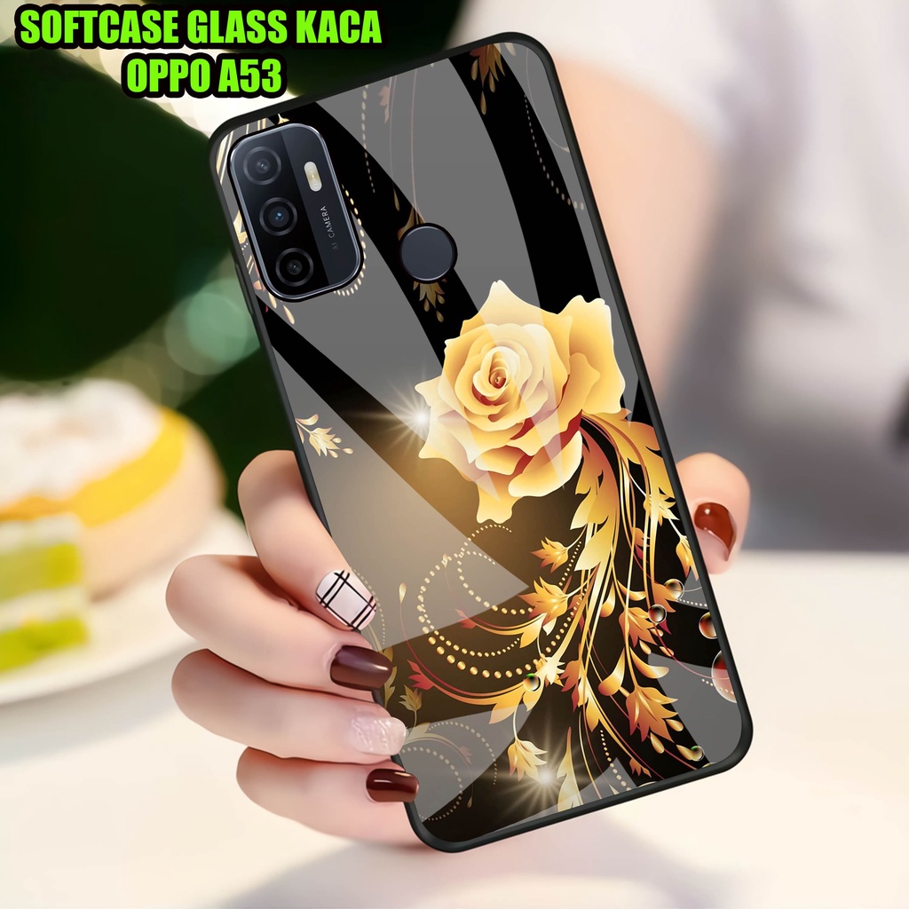 Softcase Glass Kaca OPPO A53]- Case Hp Pelindung Handphone OPPO A53] [ A89]