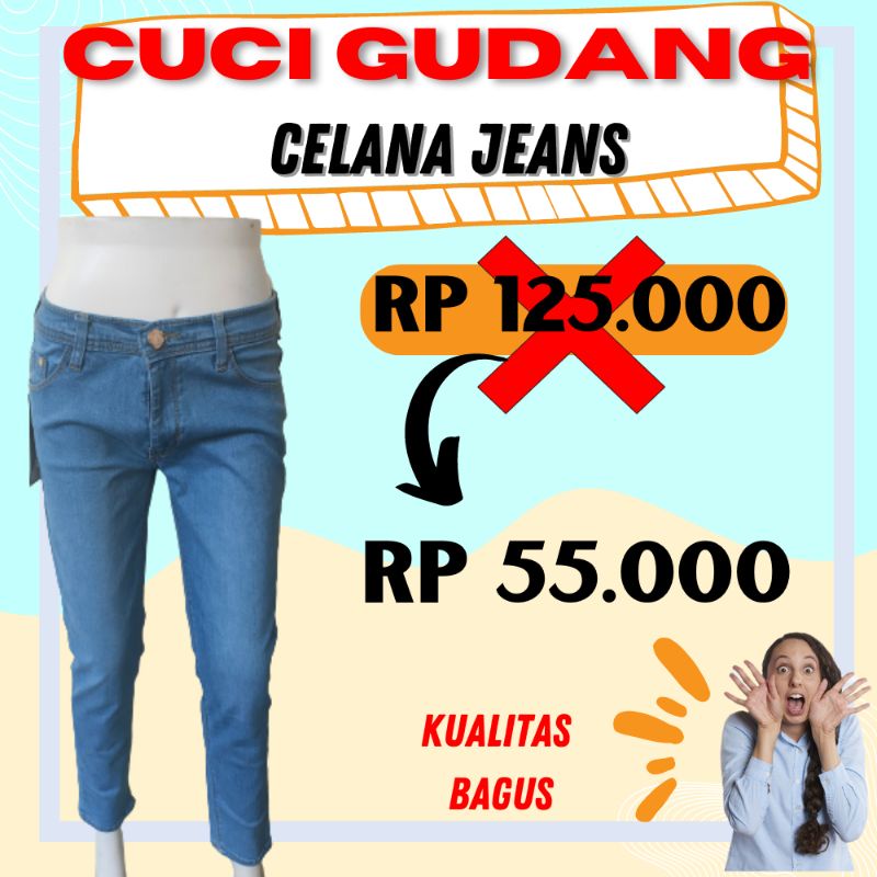 ELANA JEANS PANJANG WANITA BIRU MUDA celana soft jeans wanita panjang Celana jeans polos premium hitam tebal  fashion cewek