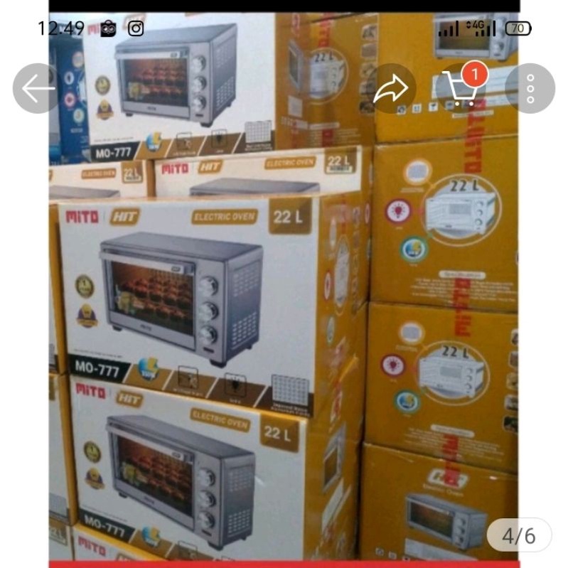 Oven Mito Mo 777 22 liter kapasitas besar low watt
