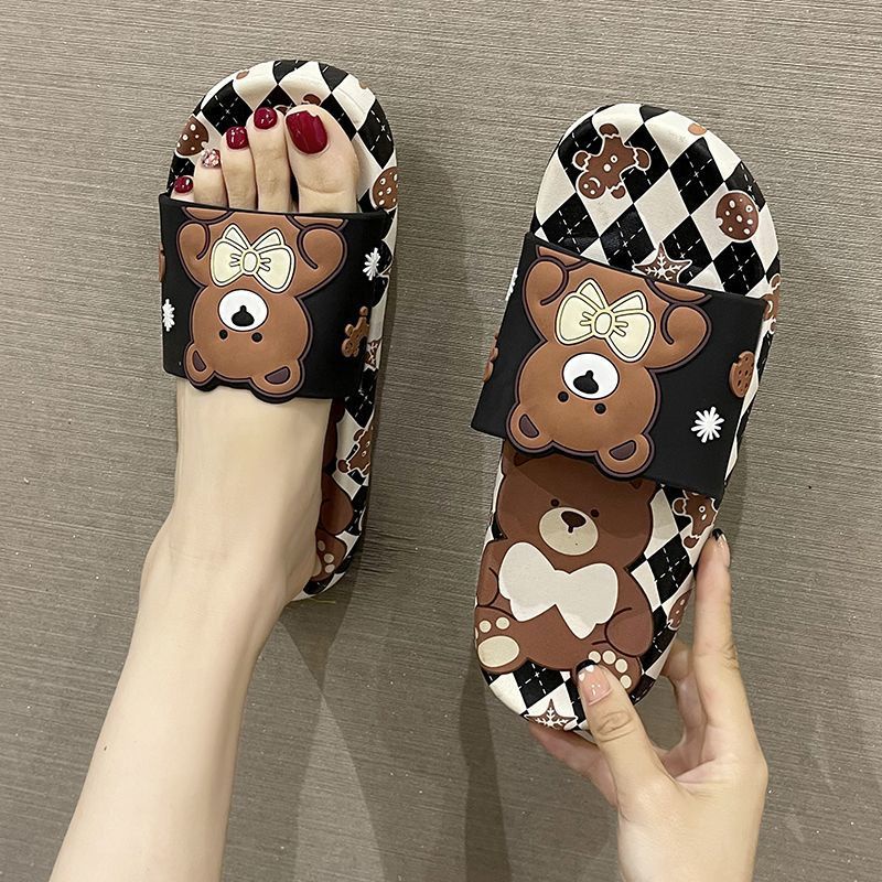 Sandal Slop Flat Wanita Model Slip On Cewek Motif Fashion Style Sendal Santai Nyaman Lentur Empuk PVC Azgalery SPT-43