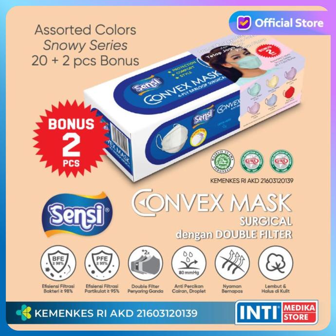 SENSI - Convex Mask 4 Ply SNOWY SERIES | Masker Sensi Earloop MIX