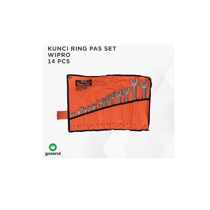 WIPRO Combination Wrench Set / Kunci Ring Pas Set 14 PCS (8-32MM)
