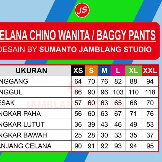 Model Terkini Pola Instan Celana Chino Wanita / Baggy Pant [ Pola Baju Jamblang Studio ]