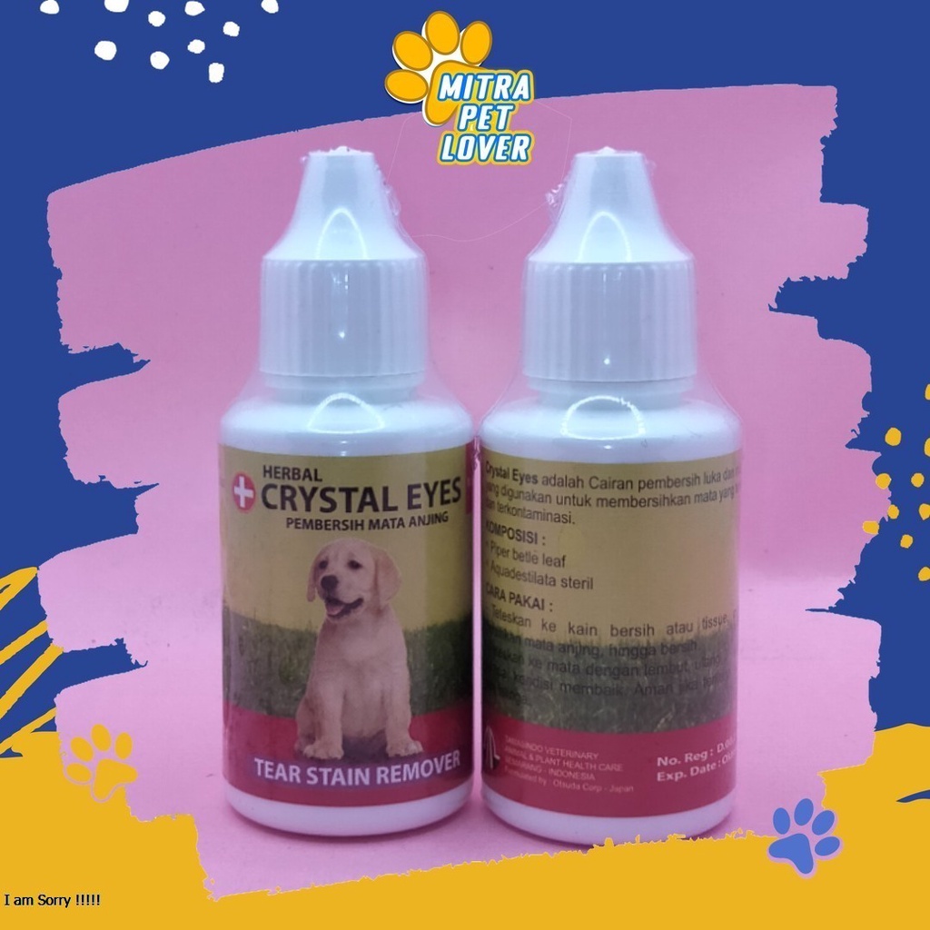 CAIRAN PEMBERSIH MATA ANJING - CRYSTAL EYES DOG DROP 30ML - UNTUK MENGOBATI MEMBERSIHKAN IRITASI MATA BERAIR DOGGY PUPPY DOGGIE- MURAH ASLI GARANSI KUALITAS ORIGINAL - PET ANIMAL TAMASINDO OBAT KESEHATAN &amp;  VITAMIN TERNAK HEWAN  MITRAPETLOVER