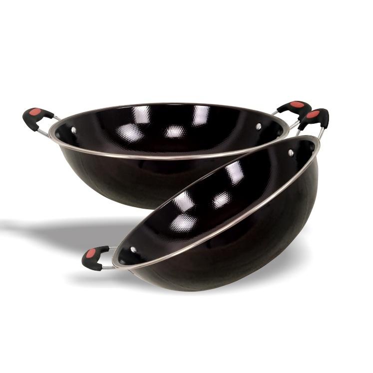 Penawaran Terpopuler Wajan Enamel Anti lengket Wajan Stainless 32Cm wajan warna Penggorengan serbaguna