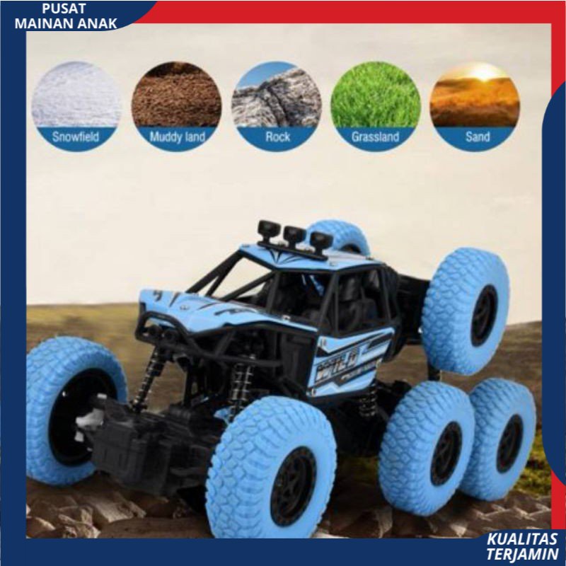 MAINAN MOBIL REMOT CONTROL TERBARU 4WD 8 RODA 1;18 MOTION R/C CLIMBING CAR BATERAI CAS