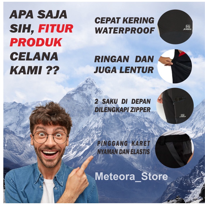 CELANA GUNUNG QUICK DRY PRIA WANITA PANJANG OUTDOOR HIKING WATERPROOF / CELANA GUNUNG QUICK DRY PRIA