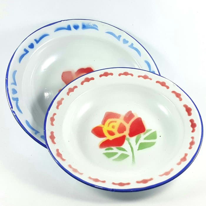 Piring Jadul 20Cm/ Harga 1 Lusin/Piring Seng/ Piring Enamel Vintage