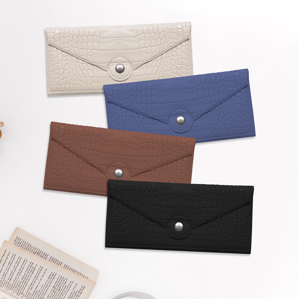 ADOLANE 015 DOMPET CROCO KEUANGAN KANCING SEGITIGA / DOMPET PANJANG / DOMPET BUDGETING