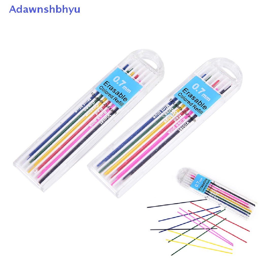 Adhyu 1kotak Refill Pensil Mekanik Berwarna 0.7mm Dapat Dihapus Siswa Stationary ID