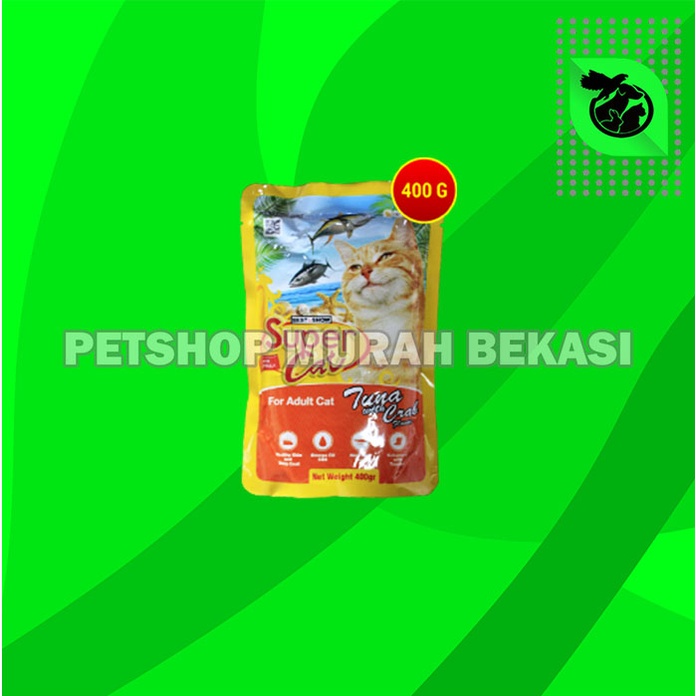 Super Cat Pouch Makanan Basah Kucing Wet Food SuperCat 400 Gram